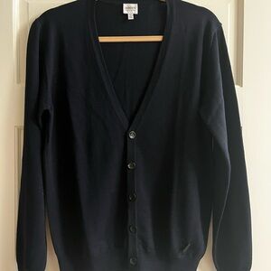 Armani Collezioni Men's Dark Navy V-Neck Button Cardigan